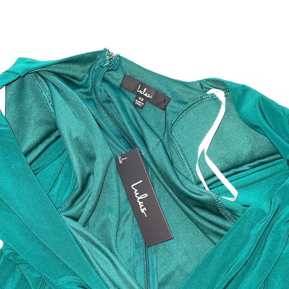Lulus Marlay Emerald Green Ruched Long‎ Sleeve Bodycon Dress - Picture 6 of 11